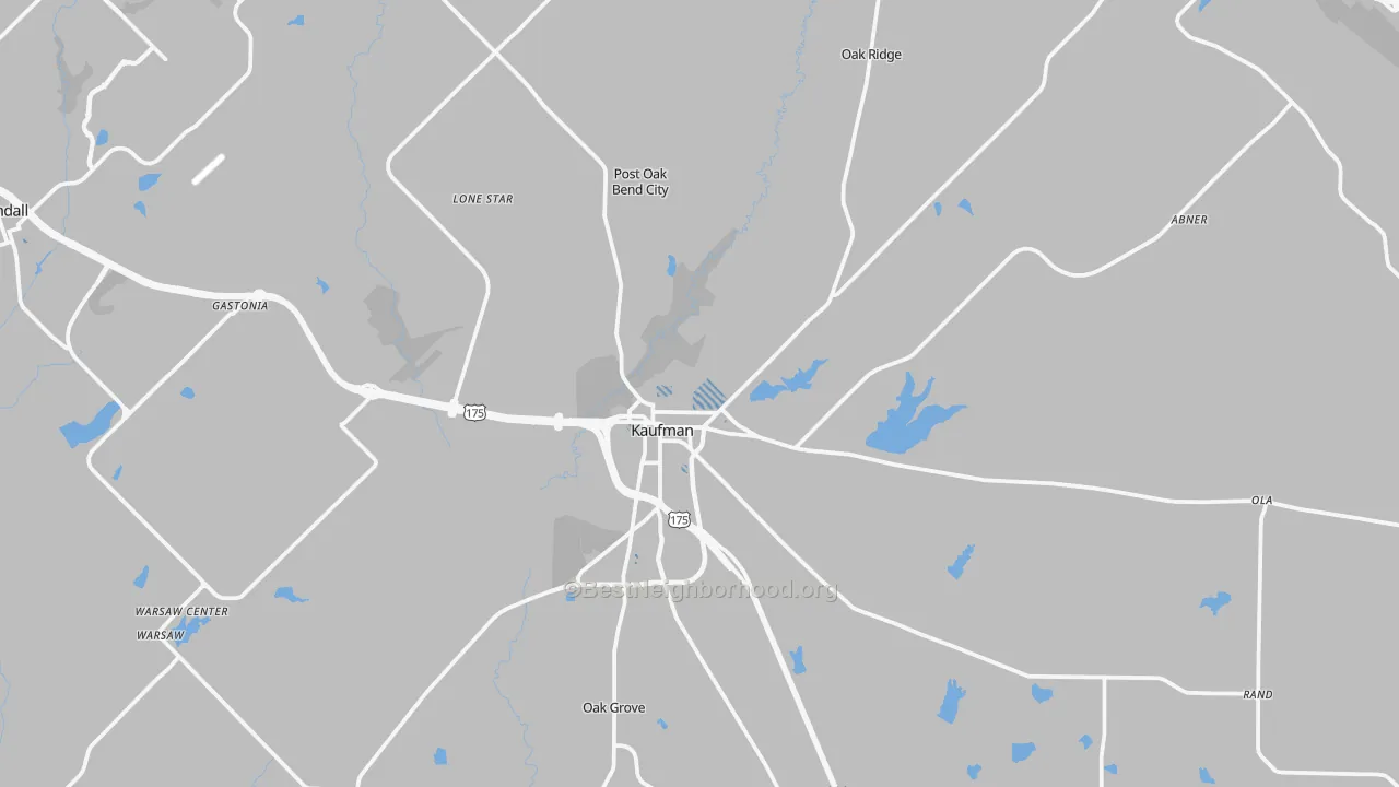 Transit Grade map of Kaufman, TX