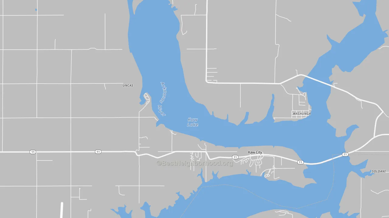 Transit Grade map of Kaw City, OK