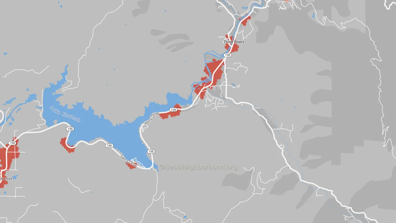 Transit Grade map of Kaweah, CA