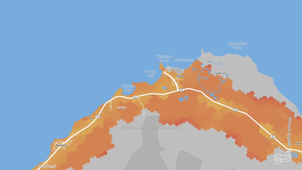 Transit Grade map of Kawela Bay, HI