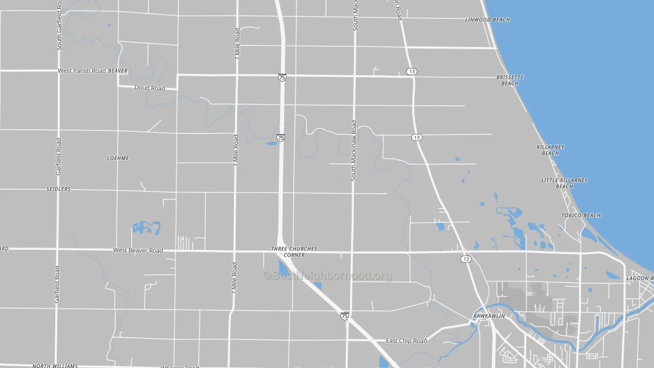 Transit Grade map of Kawkawlin, MI