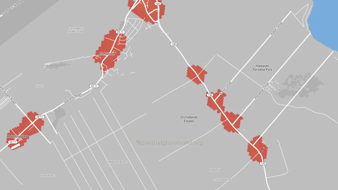 Transit Grade map of Keaau, HI