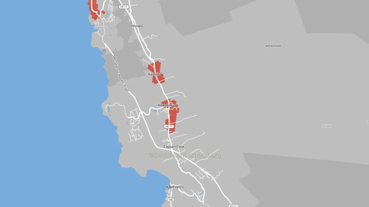 Transit Grade map of Kealakekua, HI