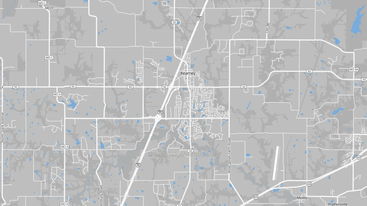 Transit Grade map of Kearney, MO