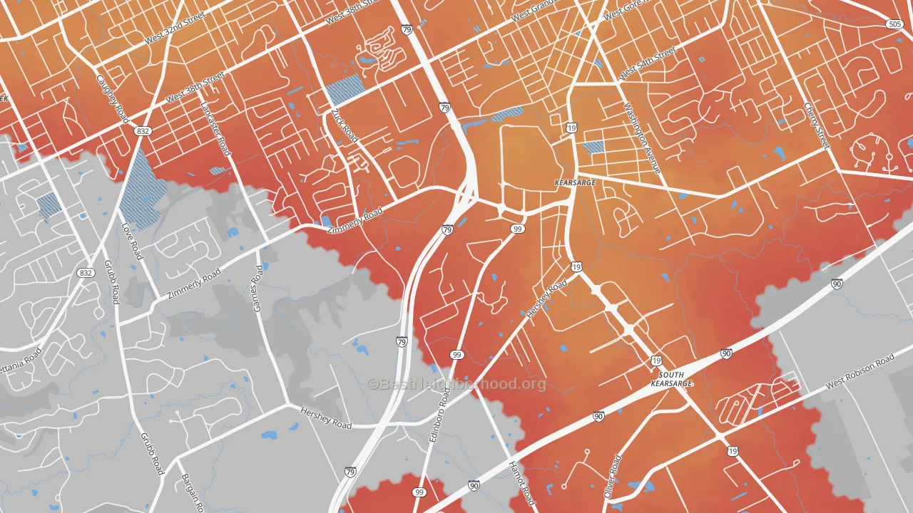 Transit Grade map of Kearsarge, PA