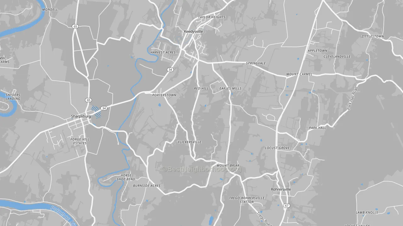 Transit Grade map of Keedysville, MD
