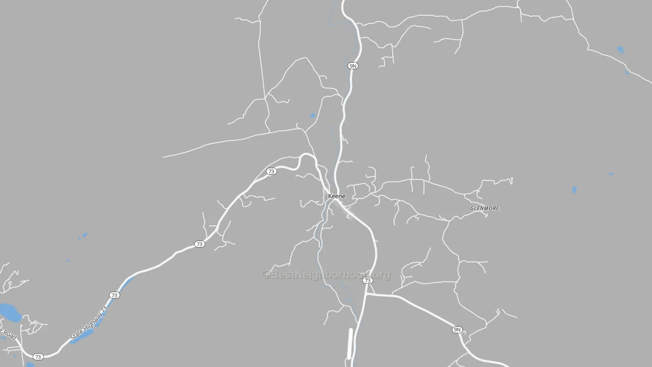Transit Grade map of Keene, NY