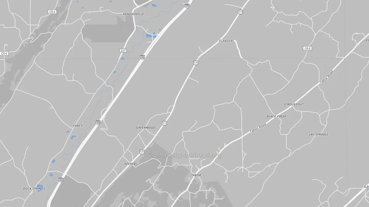 Transit Grade map of Keener, AL