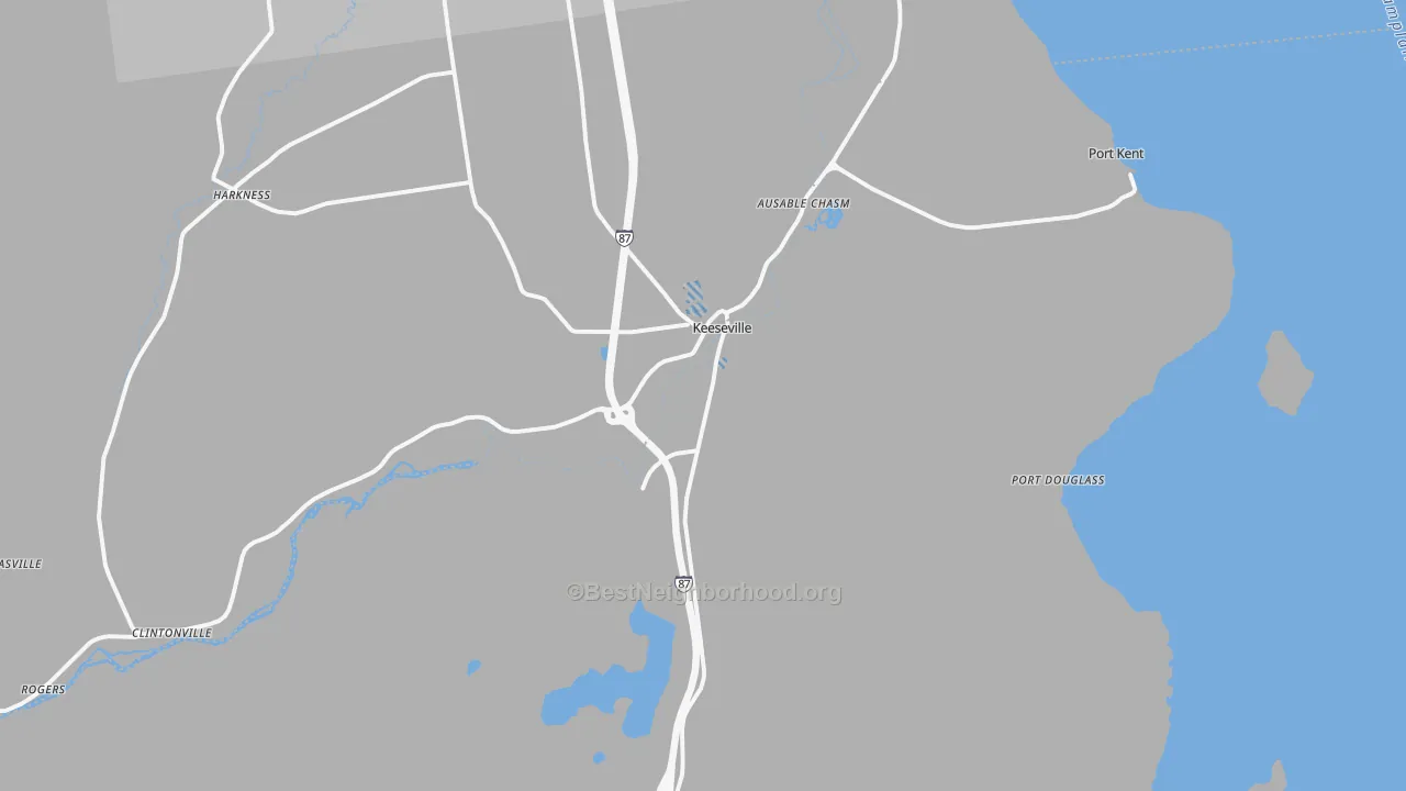 Transit Grade map of Keeseville, NY