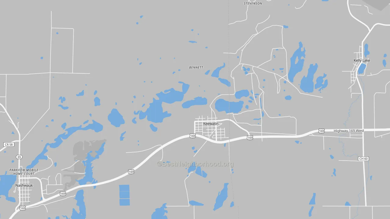 Transit Grade map of Keewatin, MN