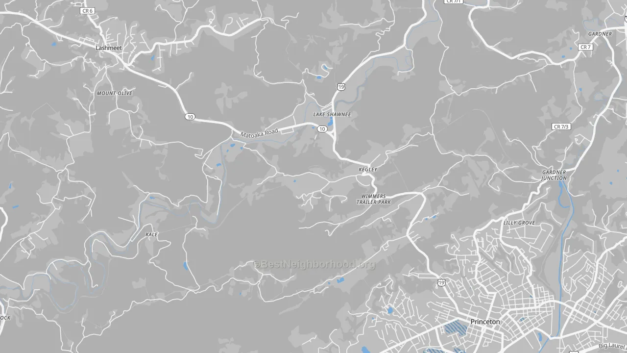 Transit Grade map of Kegley, WV
