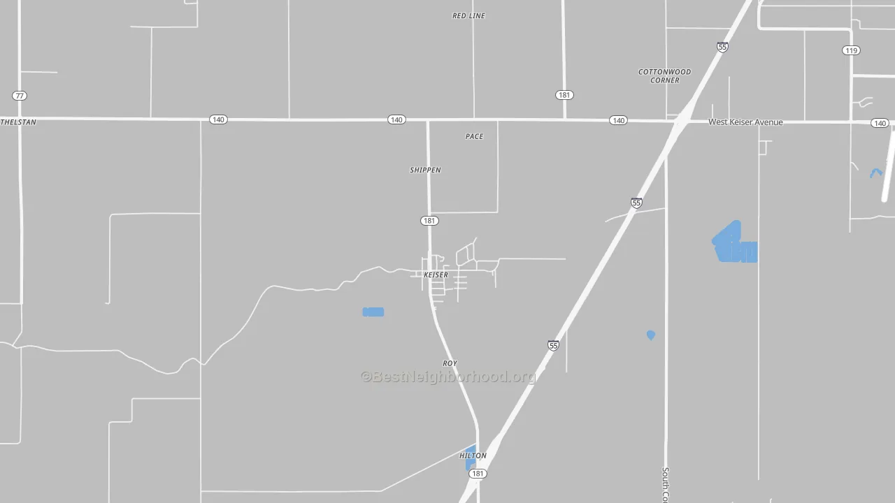 Transit Grade map of Keiser, AR