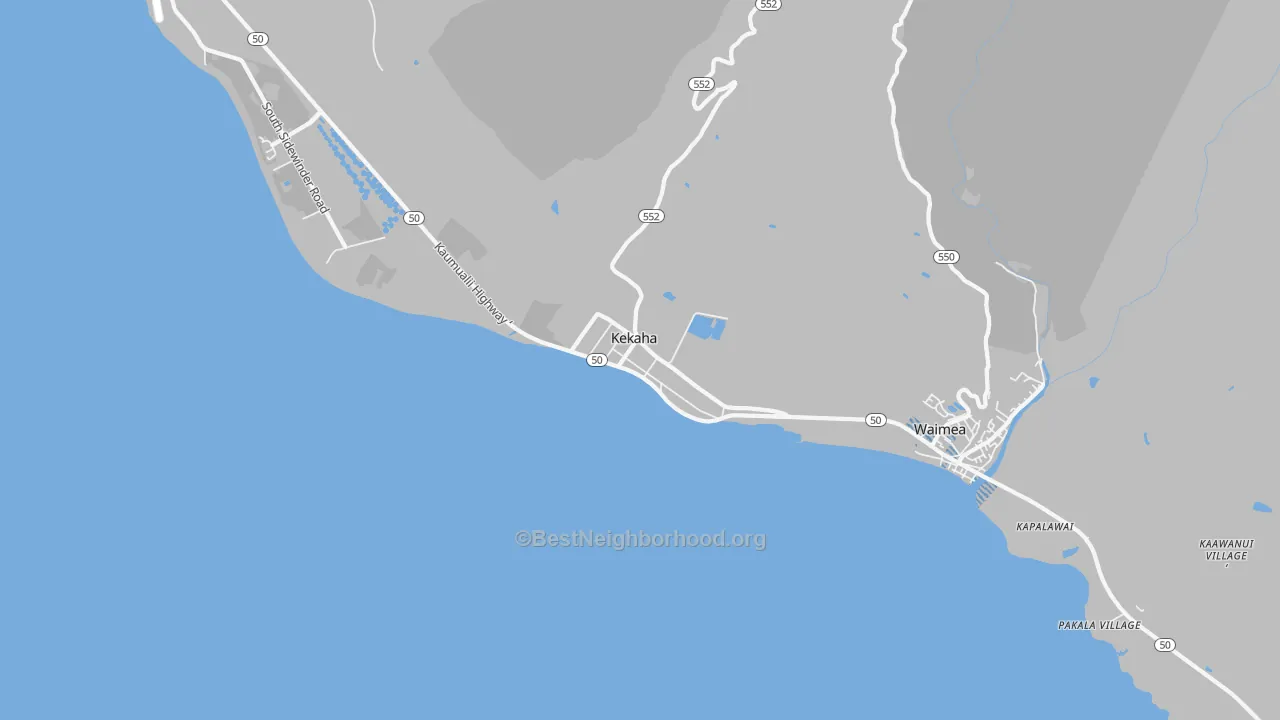 Transit Grade map of Kekaha, HI