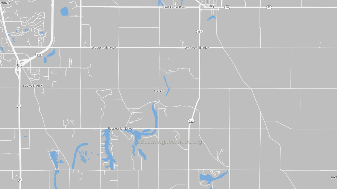 Transit Grade map of Keller, IN