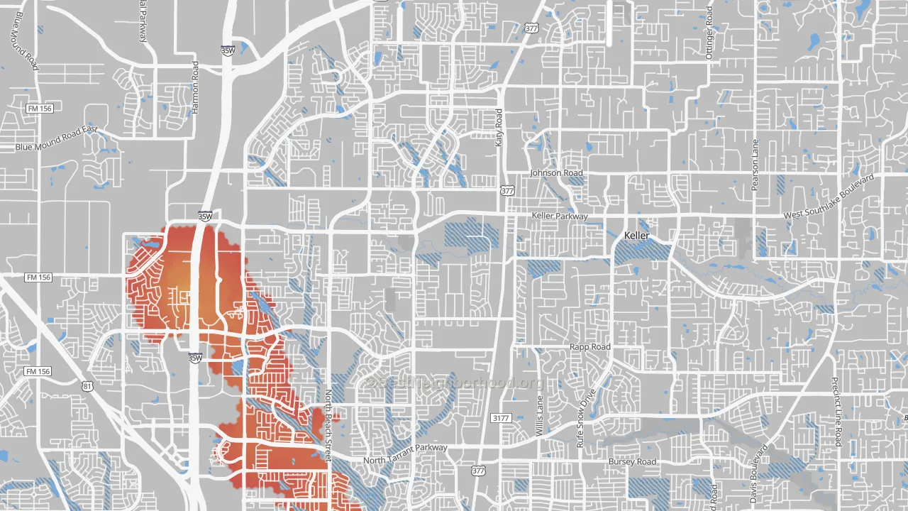 Transit Grade map of Keller, TX