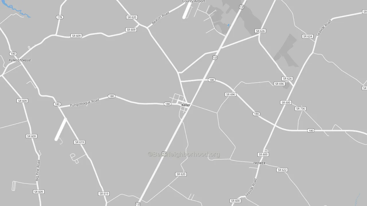 Transit Grade map of Keller, VA
