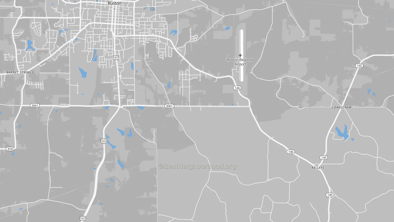 Transit Grade map of Kelleys, LA