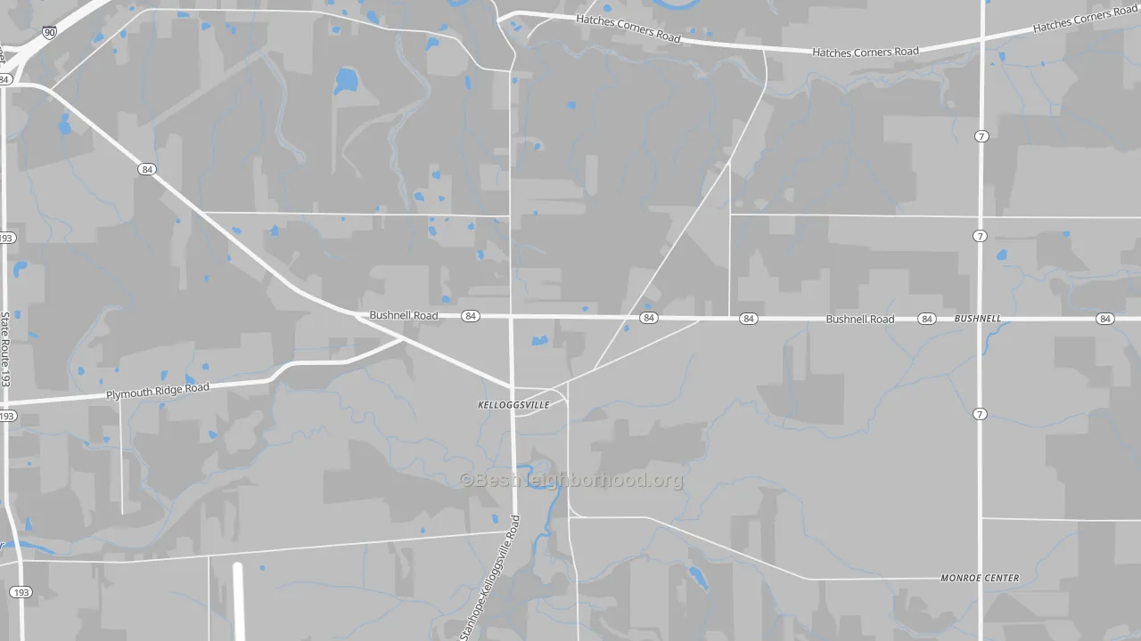 Transit Grade map of Kelloggsville, OH