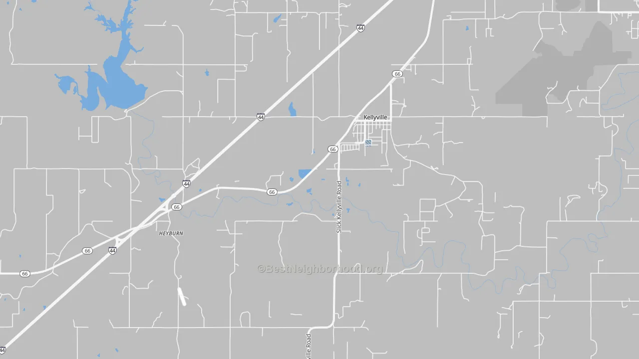 Transit Grade map of Kellyville, OK