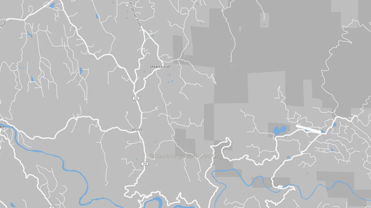 Transit Grade map of Kelsey, CA