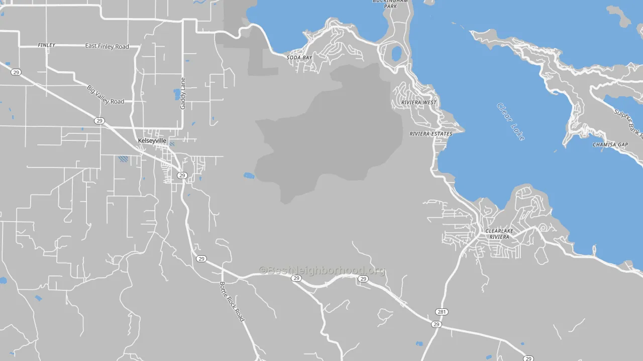 Transit Grade map of Kelseyville, CA