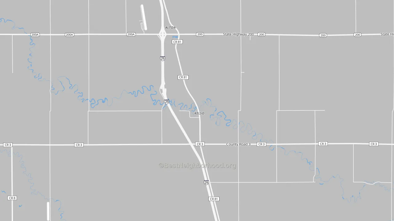 Transit Grade map of Kelso, ND