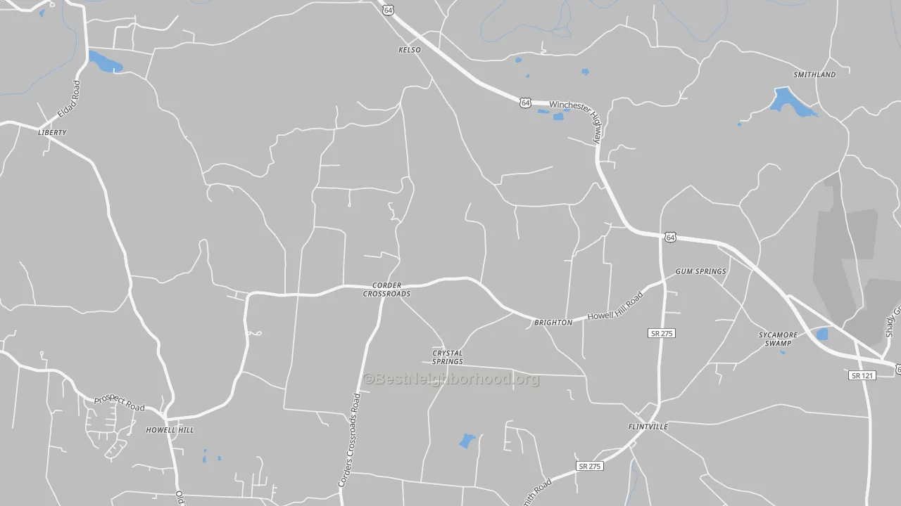 Transit Grade map of Kelso, TN