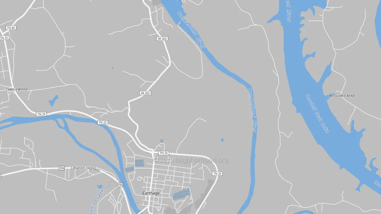 Transit Grade map of Kempville, TN
