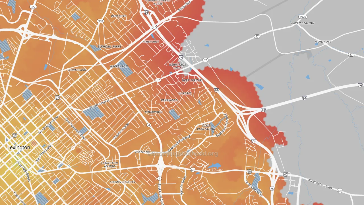 Transit Grade map of Kenawood-Rockwood, Lexington, KY