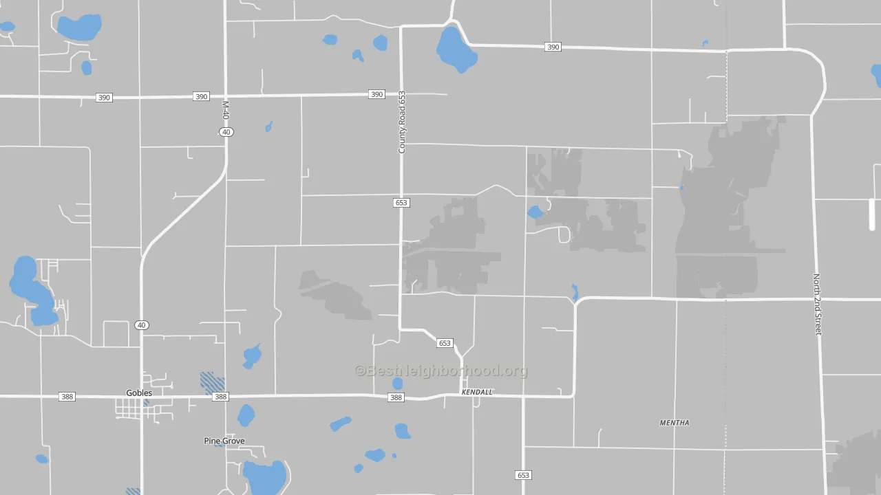 Transit Grade map of Kendall, MI