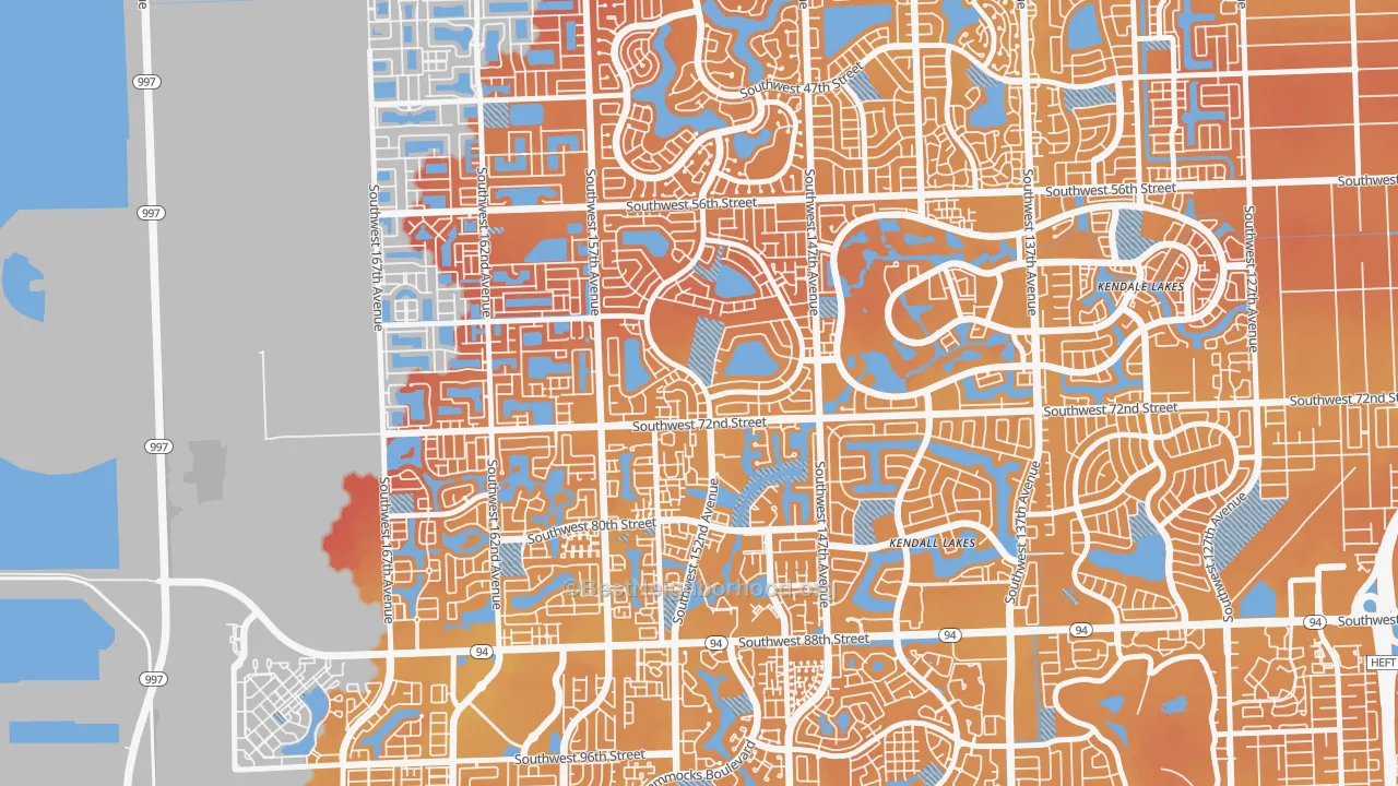 Transit Grade map of Kendall West, FL