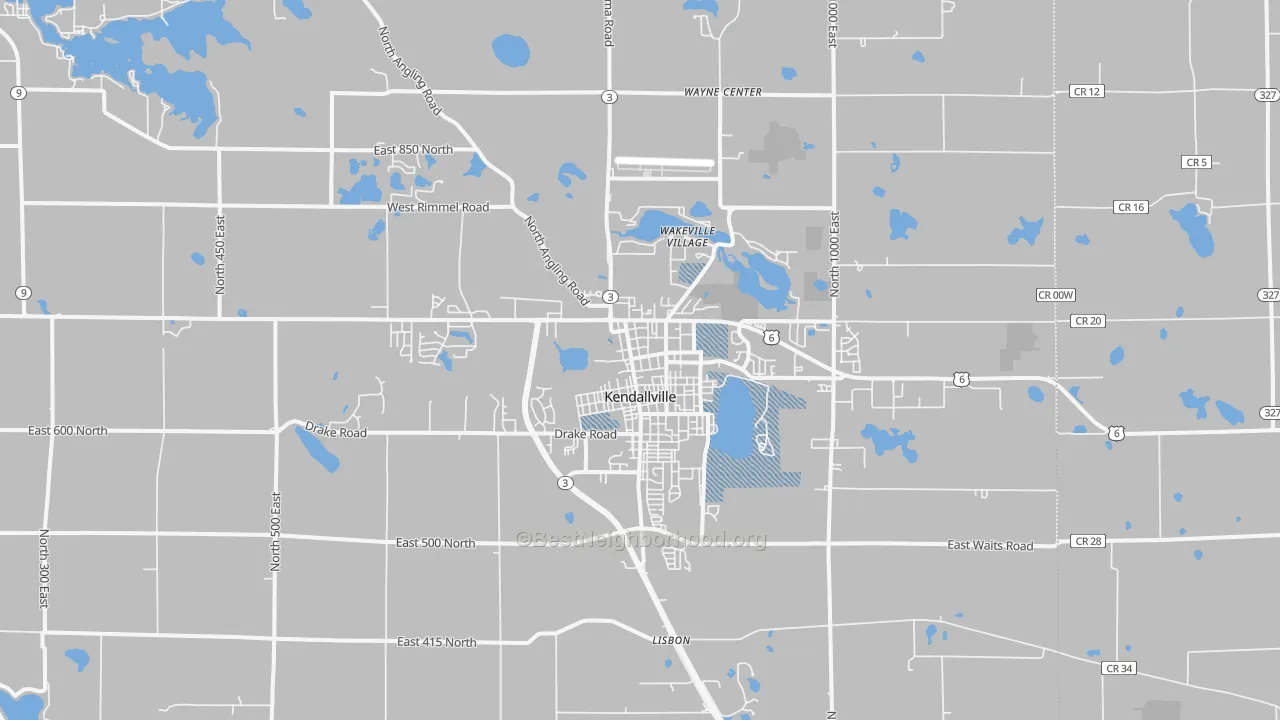Transit Grade map of Kendallville, IN