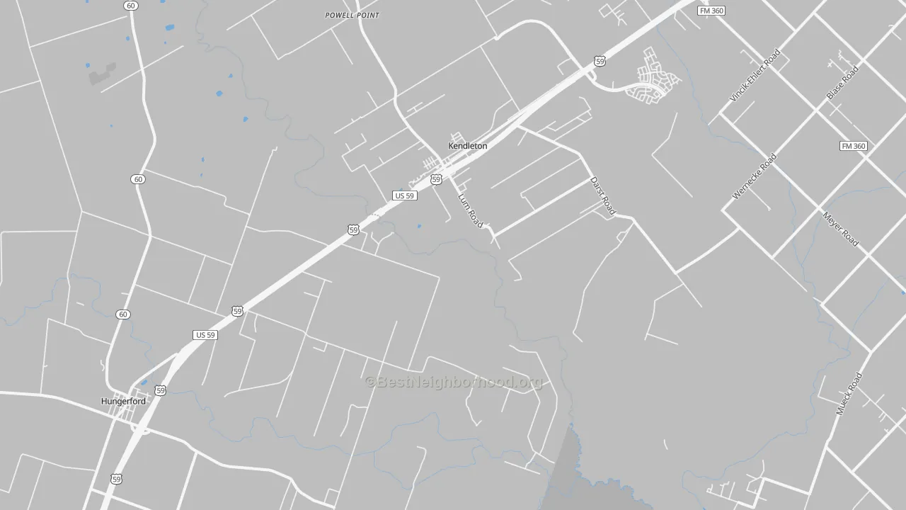 Transit Grade map of Kendleton, TX