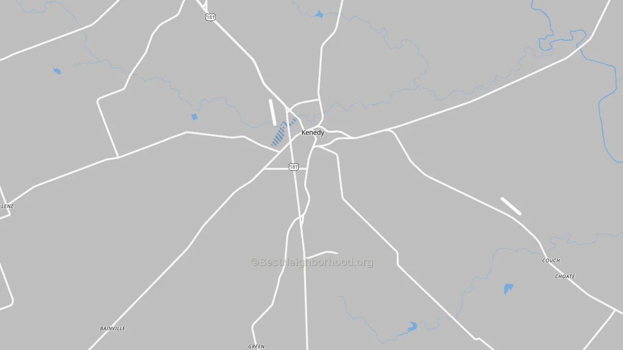 Transit Grade map of Kenedy, TX