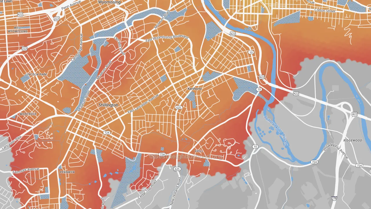 Transit Grade map of Kenhorst, PA