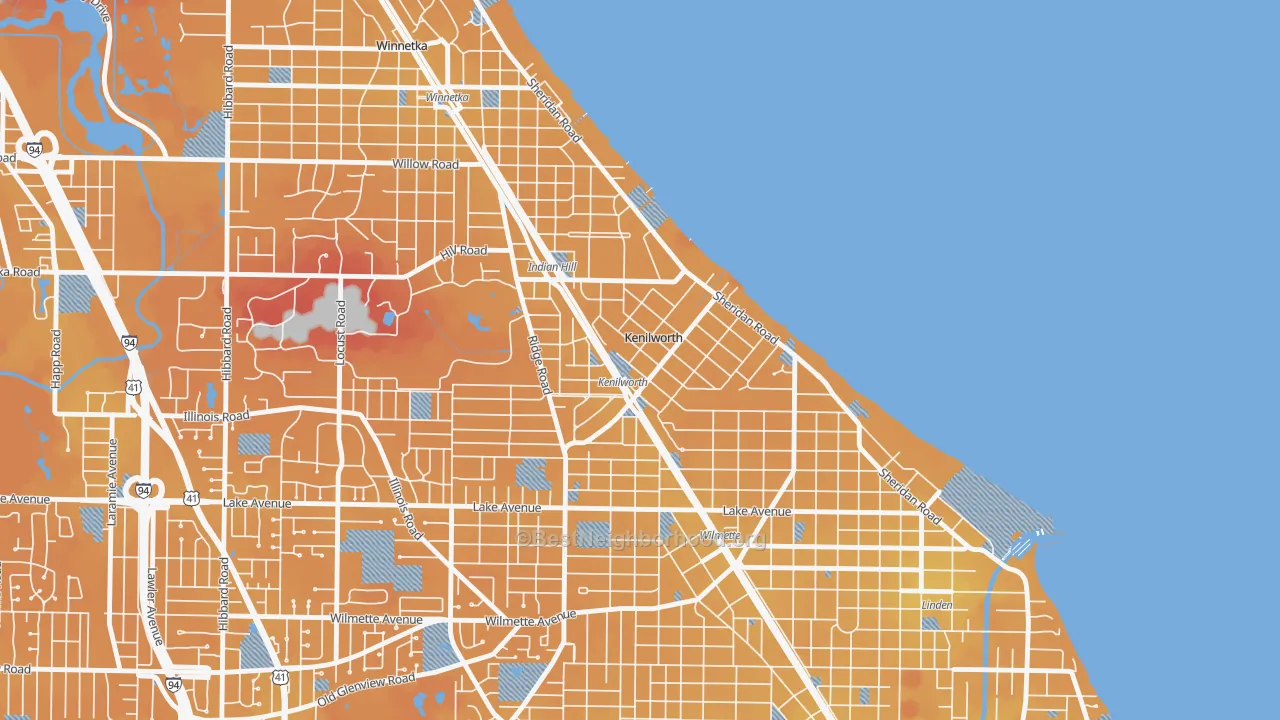 Transit Grade map of Kenilworth, IL