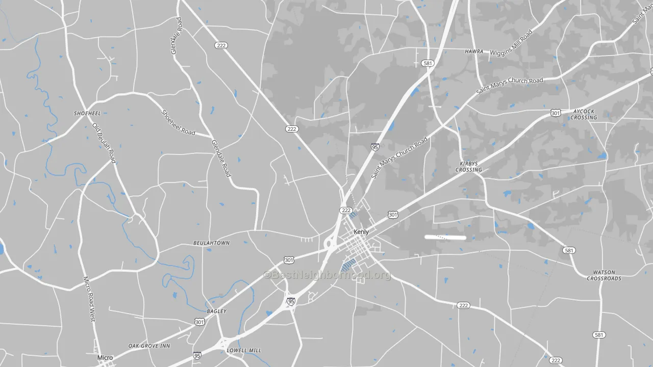 Transit Grade map of Kenly, NC