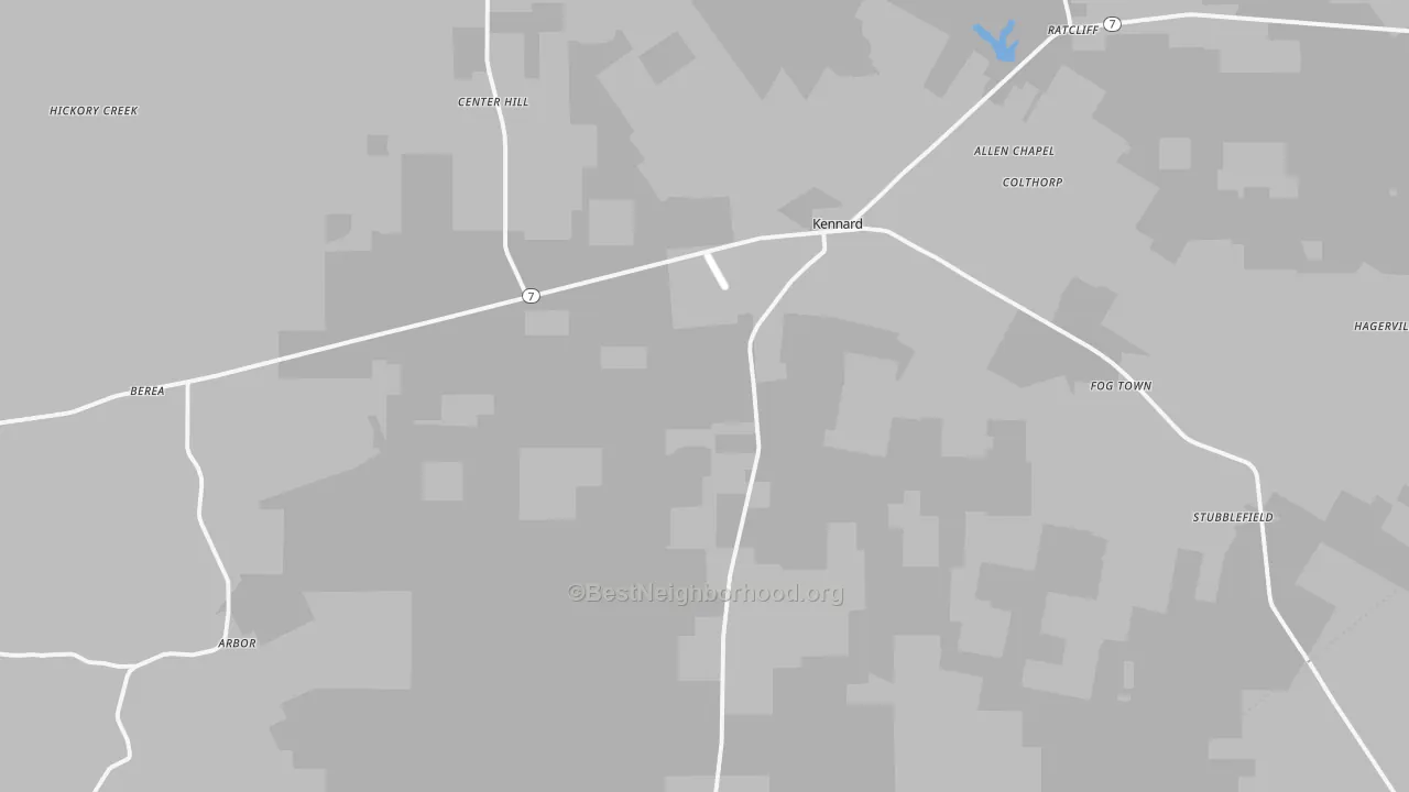 Transit Grade map of Kennard, TX