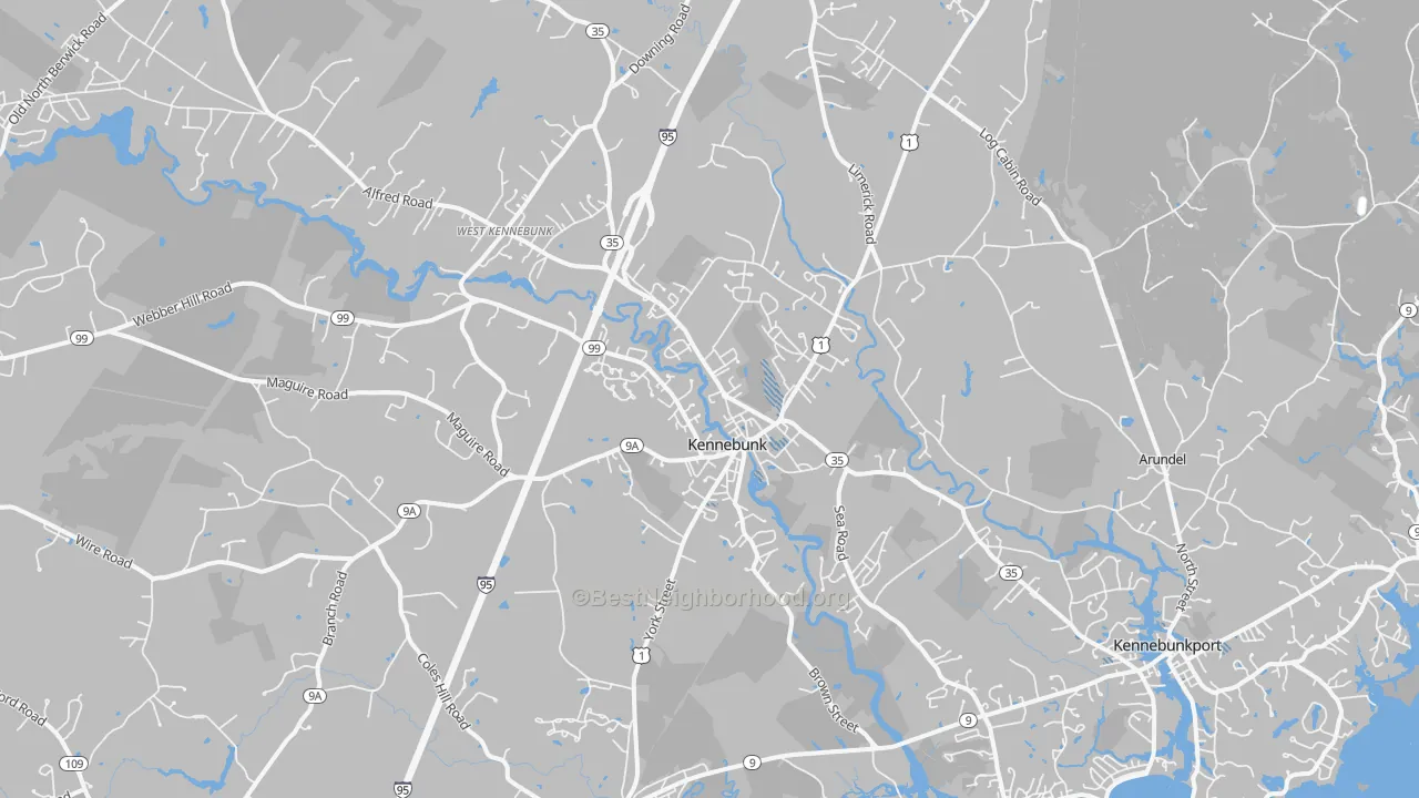 Transit Grade map of Kennebunk, ME