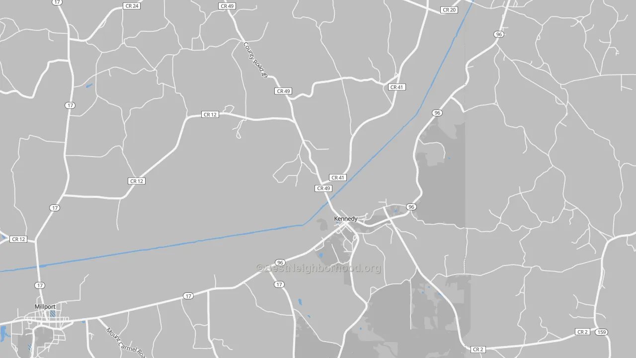 Transit Grade map of Kennedy, AL
