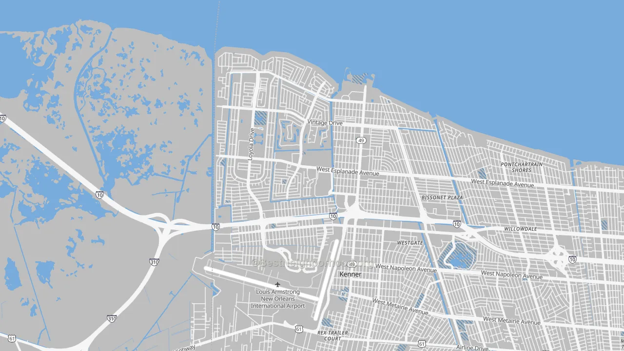 Transit Grade map of Kenner, LA
