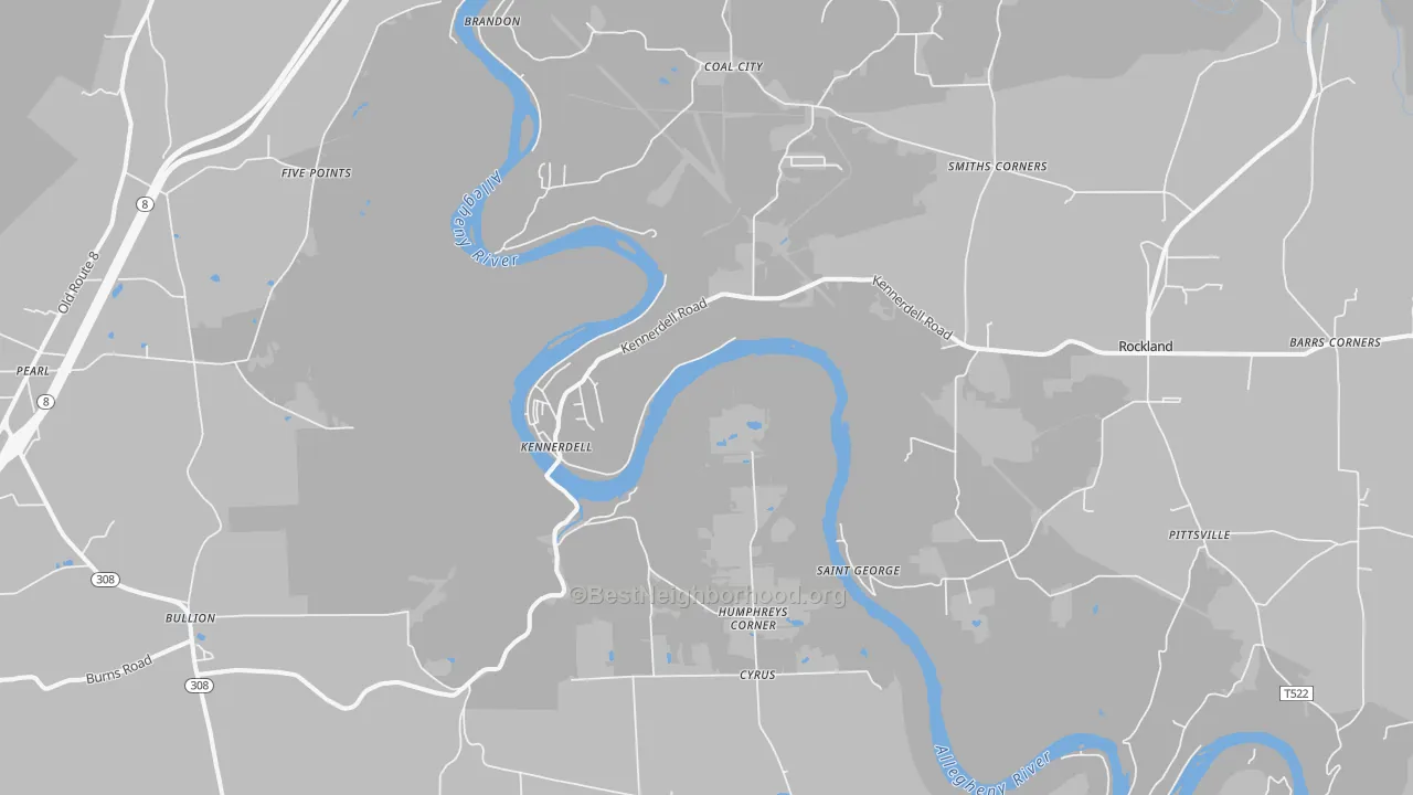 Transit Grade map of Kennerdell, PA