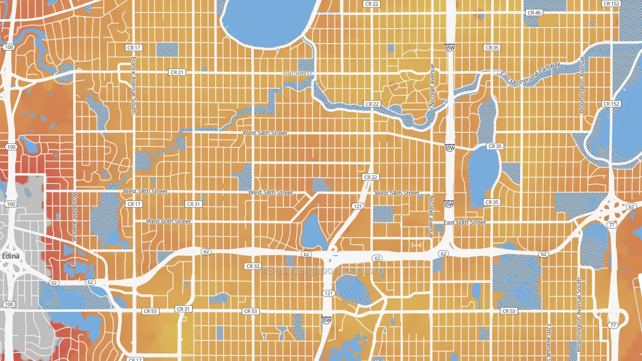 Transit Grade map of Kenny, Minneapolis, MN