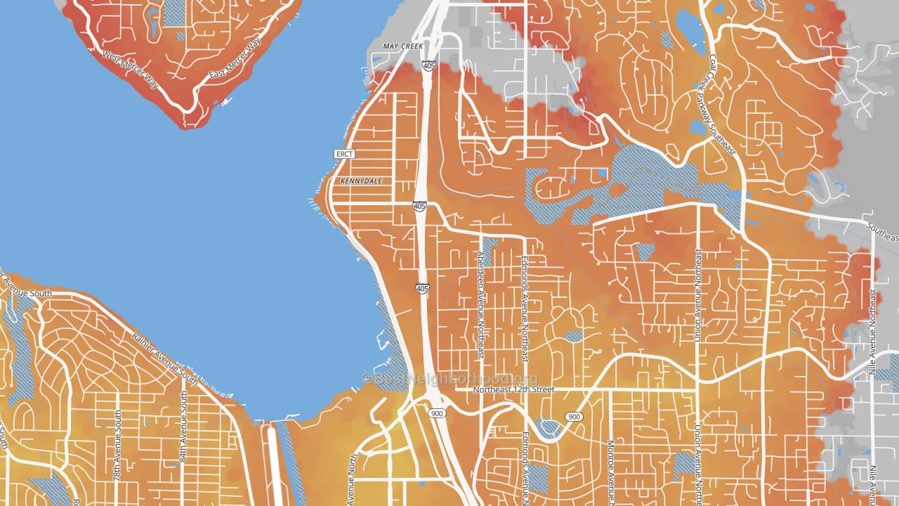 Transit Grade map of Kennydale, Renton, WA