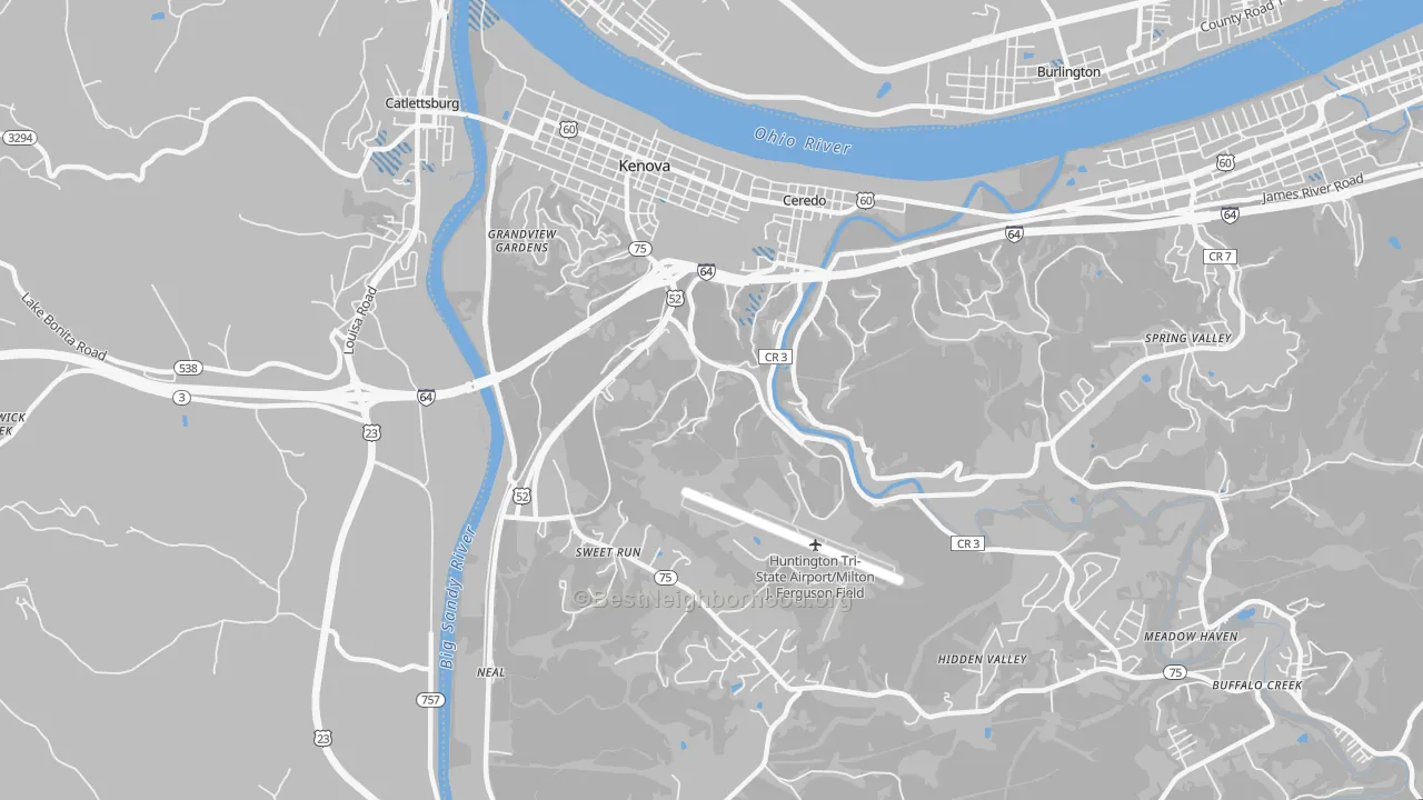 Transit Grade map of Kenova, WV