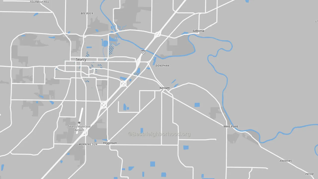 Transit Grade map of Kensett, AR