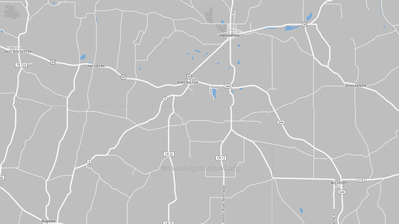 Transit Grade map of Kensington, OH