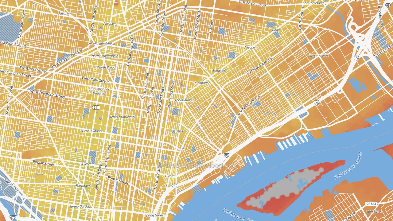 Transit Grade map of Kensington, Philadelphia, PA