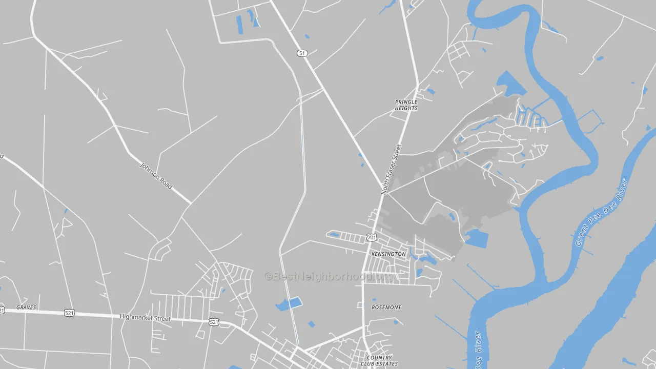 Transit Grade map of Kensington, SC