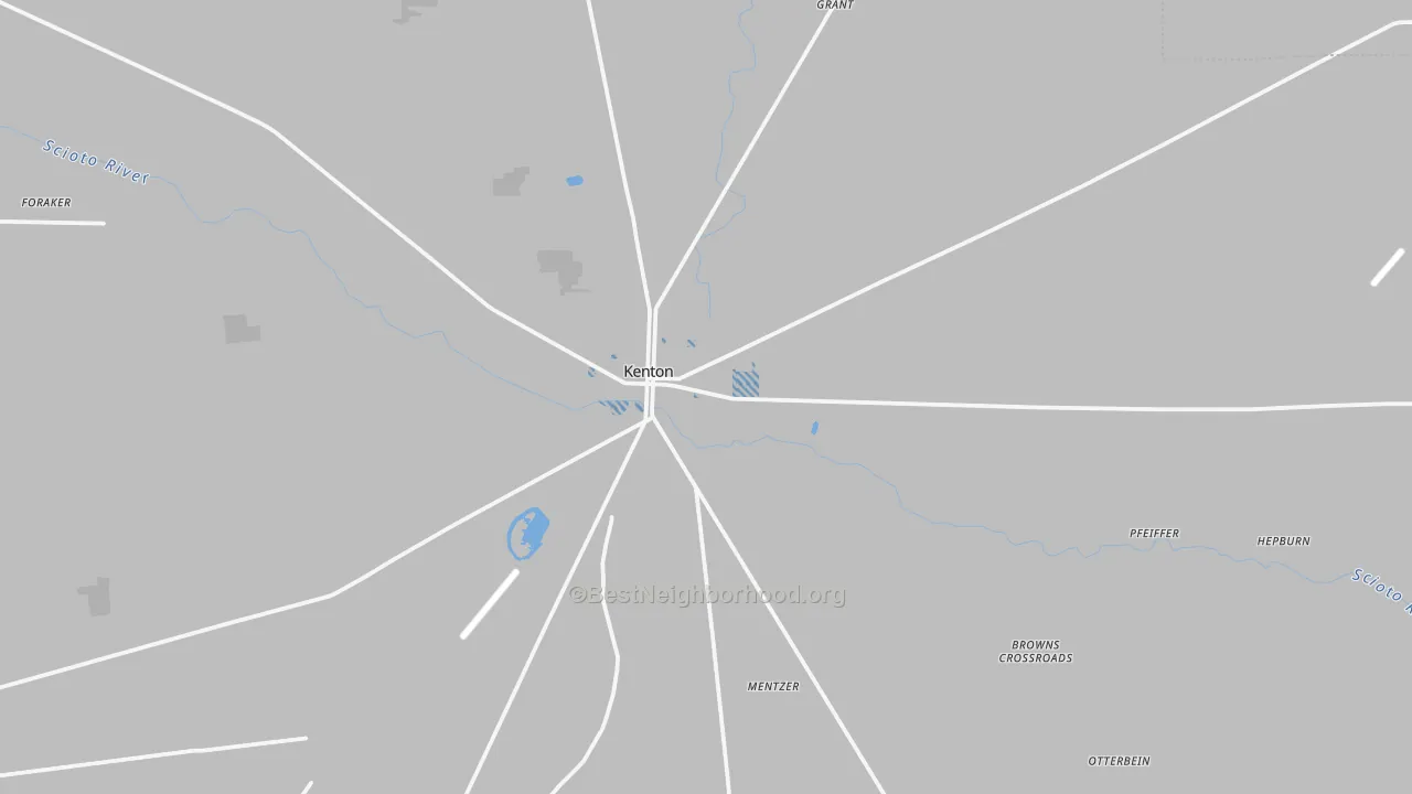 Transit Grade map of Kenton, OH